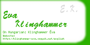 eva klinghammer business card